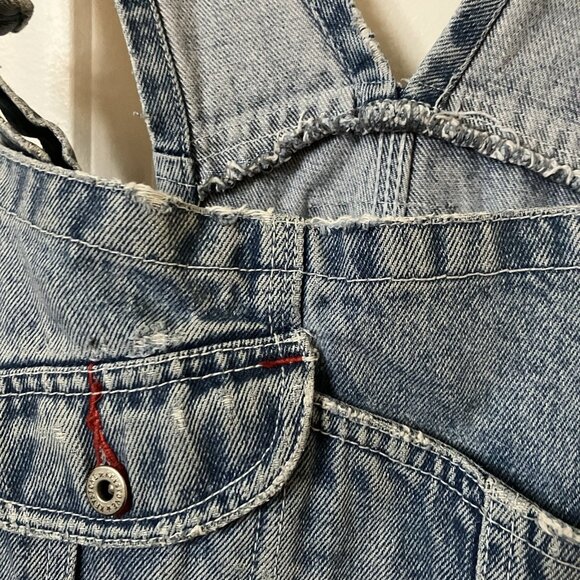 Vintage Keystone Shortalls Mens L Bib Dungaree Blue Denim Jean Overalls - Picture 3 of 11